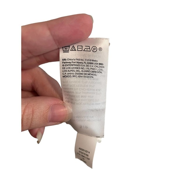 Chicos All White Cashmere Blend Turtleneck Sweater - Picture 4 of 7